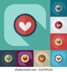 Flat modern design with shadow icons everlasting love