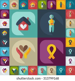 Flat modern design with shadow icons family