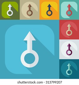 Flat modern design with shadow icons male