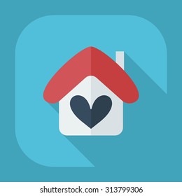 Flat modern design with shadow icons home