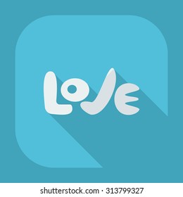 Flat modern design with shadow icons love