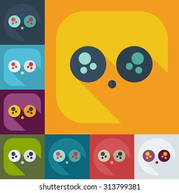 Flat modern design with shadow icons Sad smiley