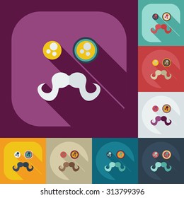 Flat modern design with shadow icons grimace 