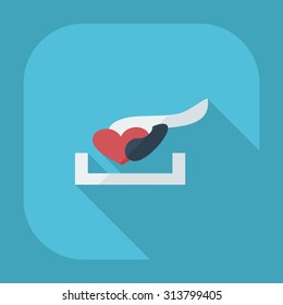 Flat modern design with shadow icons heart family