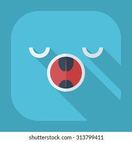 Flat modern design with shadow icons smiley yawning