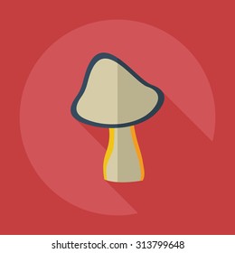 Flat modern design with shadow icons mushroom