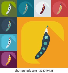 Flat modern design with shadow icons beans