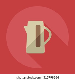 Flat modern design with shadow icons kettle