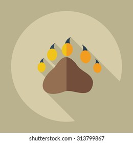 Flat modern design with shadow icons bear trail