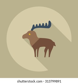 Flat modern design with shadow icons moose