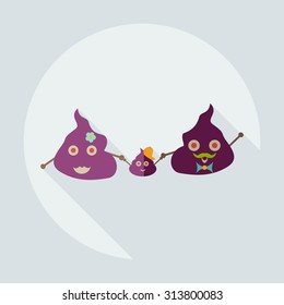 Flat modern design with shadow icons faeces