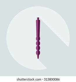 Flat modern design with shadow icons parts hookah