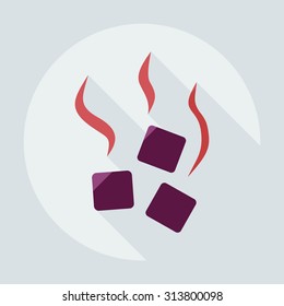 Flat modern design with shadow icons coal for hookah