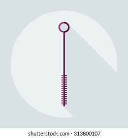 Flat modern design with shadow icons brush for cleaning hookah