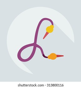 Flat modern design with shadow icons parts hookah