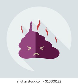 Flat modern design with shadow icons faeces