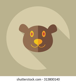 Flat modern design with shadow icons bear Canada