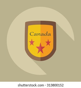 Flat modern design with shadow icons arms of canada