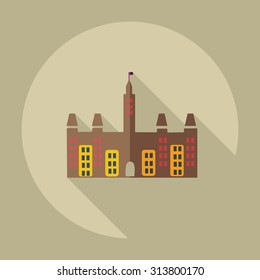 Flat modern design with shadow icons castle Canada