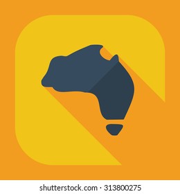 Flat modern design with shadow icons map Australia