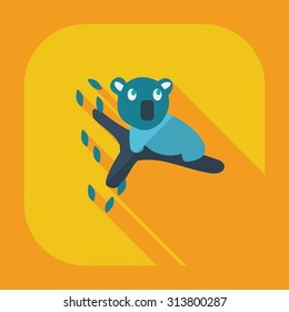 Flat modern design with shadow icons koala