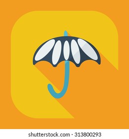 Flat modern design with shadow icons umbrella