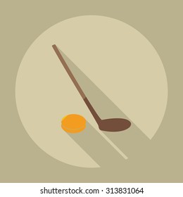Flat modern design with shadow icons hockey