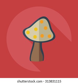 Flat modern design with shadow icons mushroom