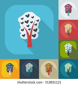 Flat modern design with shadow icons family tree