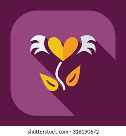 Flat modern design with shadow icons love tree