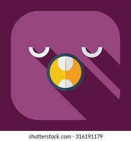 Flat modern design with shadow icons smiley yawning