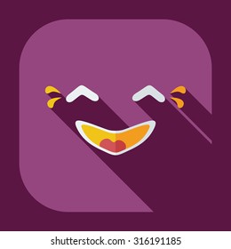 Flat modern design with shadow icons smiley laughing