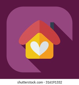 Flat modern design with shadow icons home