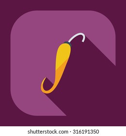 Flat modern design with shadow icons hot peppers