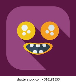 Flat modern design with shadow icons smiley happy