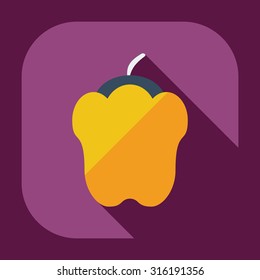 Flat modern design with shadow icons pepper