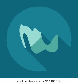 Flat modern design with shadow icons map of Mexico