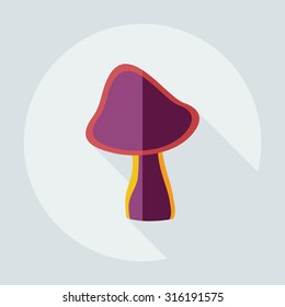 Flat modern design with shadow icons mushroom