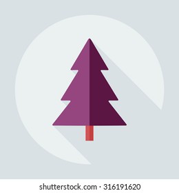 Flat modern design with shadow icons Christmas tree