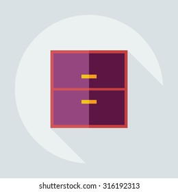 Flat modern design with shadow icons bedside table