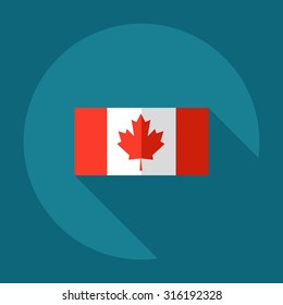 Flat modern design with shadow icons flag of Canada