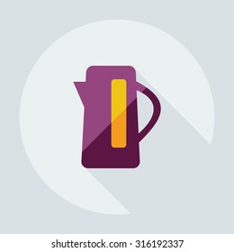Flat modern design with shadow icons kettle