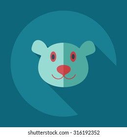 Flat modern design with shadow icons bear Canada