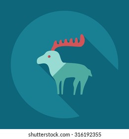 Flat modern design with shadow icons moose