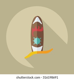 Flat modern design with shadow icons surf board