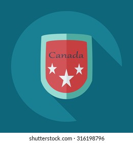 Flat modern design with shadow icons arms of canada