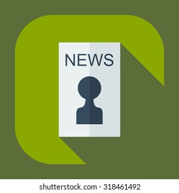 Flat modern design with shadow icons journalist