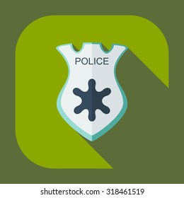 Flat modern design with shadow icons certificate icon sheriff