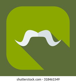 Flat modern design with shadow icons mustache