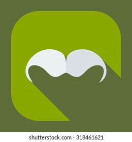 Flat modern design with shadow icons mustache